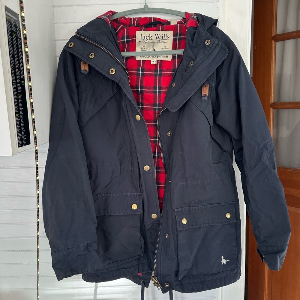 Jack Wills Flannel Lined Rain Jacket